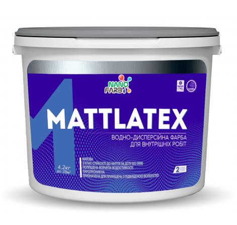 Mattlatex Nanofarb — Інтер'єрна акрилова латексна фарба миюча, 4.2 кг