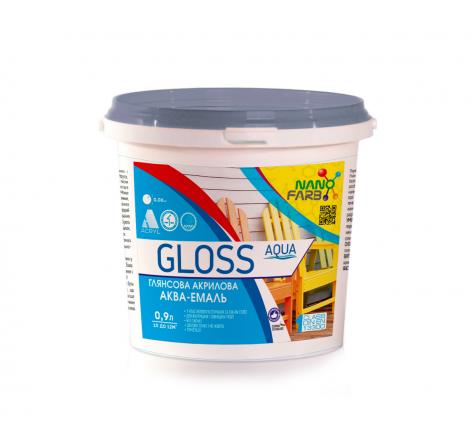 Gloss Aqua Nanofarb — Емаль глянсова універсальна, 0.9 л