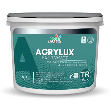 Acrylux Nanofarb — Інтер'єрна матова латексна фарба база TR, 5.5кг