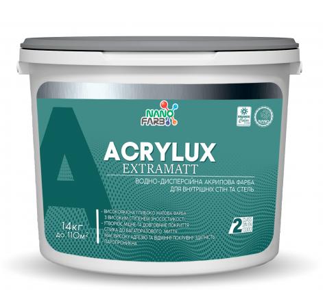 Acrylux Nanofarb — Інтер'єрна матова латексна фарба, 14кг