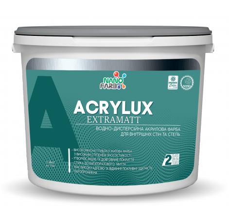 Acrylux Nanofarb — latex silky-matte water-dispersion washable paint for ceilings and walls, 1.4kg