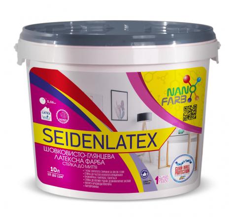 Seidenlatex Nanofarb — latex silky-glossy water-dispersion washable paint for ceilings and walls, 10 l