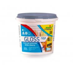 Gloss Aqua Nanofarb —  universal acrylic glossy enamel for interior and exterior use, 0.9 l